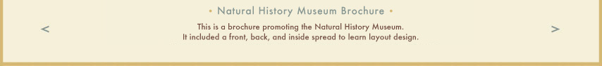 This brochure created at the university promotes the Natural History Museum.