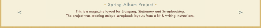 A spring album layout including project and instructions created for a magazine.